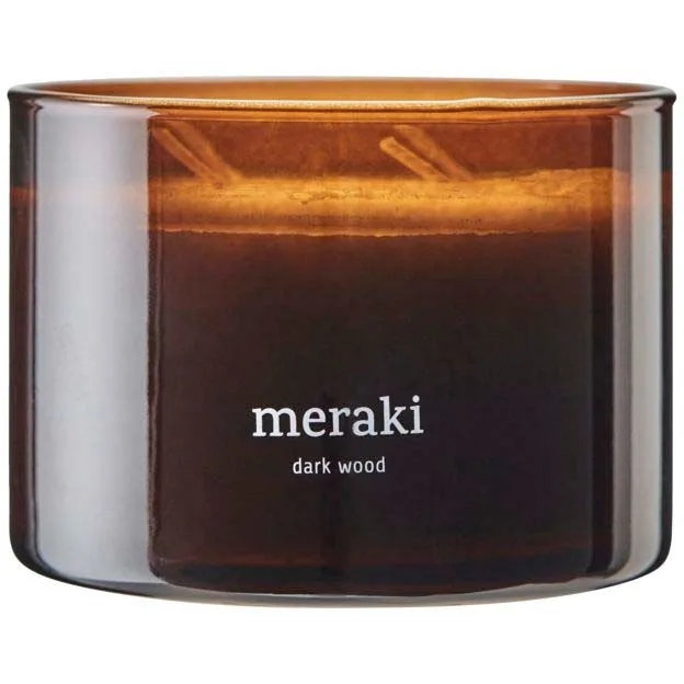 Meraki Dark Wood Scented Candle Large