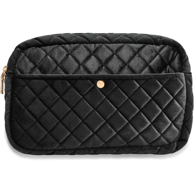 Fan Palm Black Velvet Large Beauty Bag Large