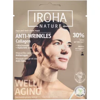 Iroha Nature Anti-Wrinkles Collagen Face & Neck Sheet Mask