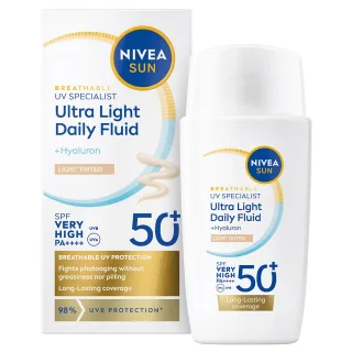 Nivea SUN UV Face Specialist Ultra Light Daily Fluid, Light Tinted SPF 50+