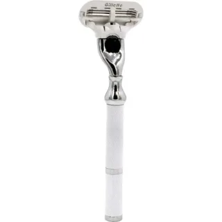 Parker Shaving - Women's White & Chrome Handle Venus Compatible Razor