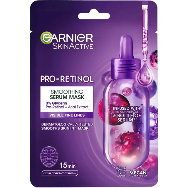 Garnier SkinActive Pro-Retinol Smoothing Serum Sheet Mask For All Skin Types