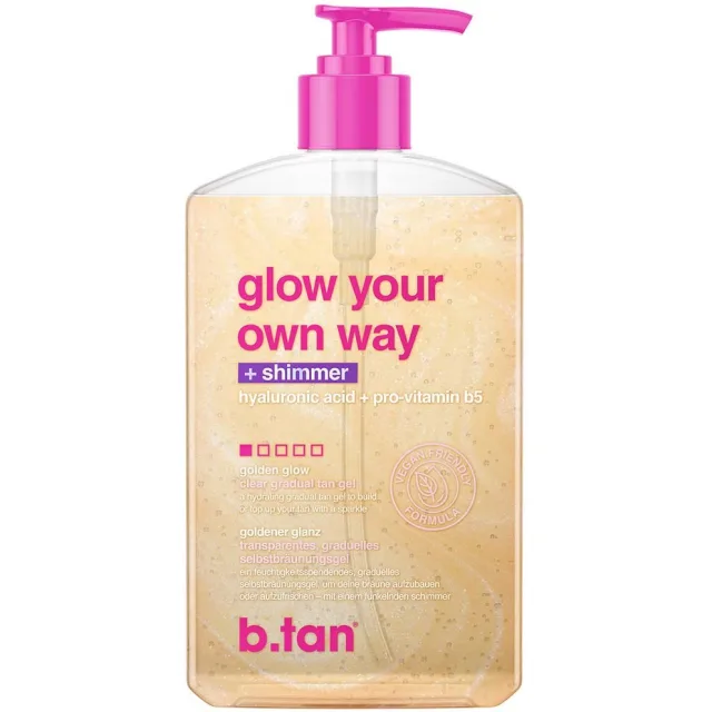 b.tan Glow Your Own Way Shimmer Gradual Self Tan Gel