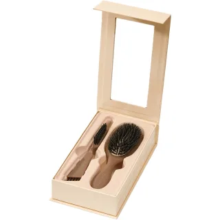 Lenoites Wild Boar Hair Brush with Cleaning Tool