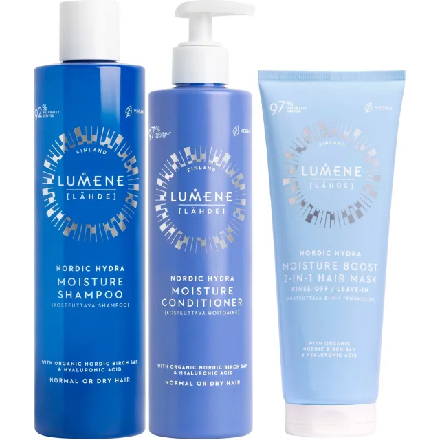 Lumene Nordic Hydra Moisture Bundle Shampoo & Conditioner & Hair Mask
