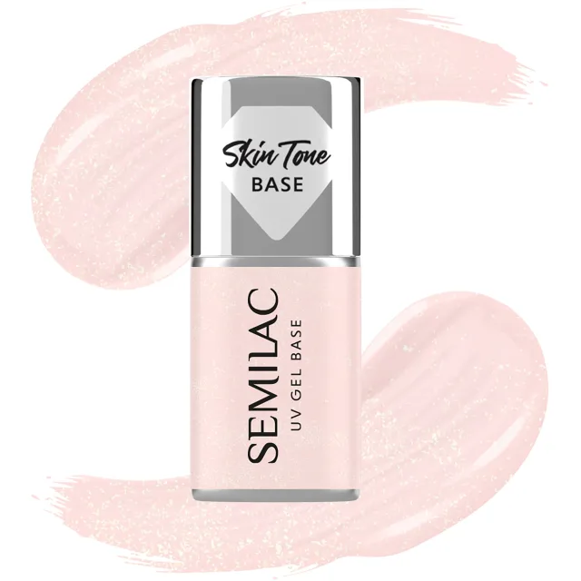 Semilac Skin Tone Cover Base Glitter Rose