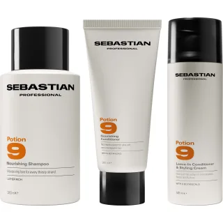 Sebastian Professional Potion 9 Bundle Nourishing Shampoo & Conditioner & Leave-In Conditioner & Styling Cream