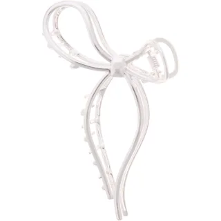 Dazzling Hair Clip Bow Metal Silver
