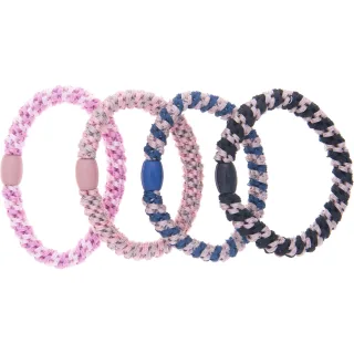 Dazzling Hair Ties 4-Pack Woven Multi Colored