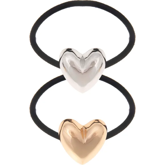 Dazzling Hair Ties Heart Silver/Gold