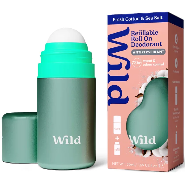 Wild Deo Roll On Aqua Case Fresh Cotton & Sea Salt
