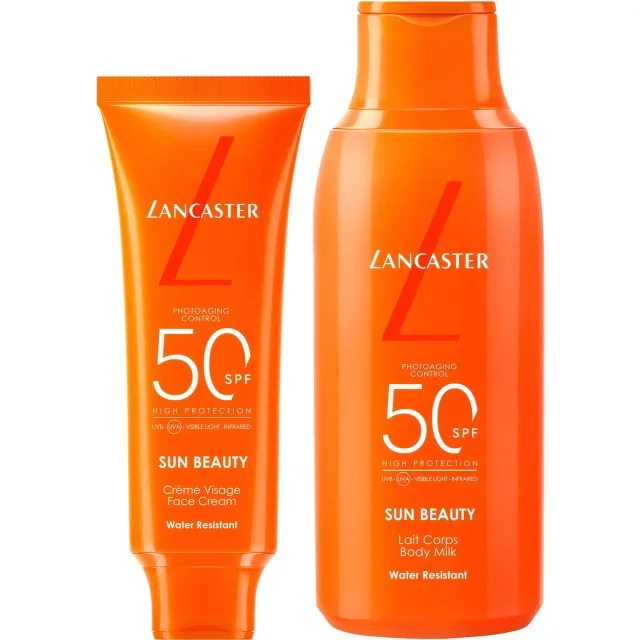 Lancaster Sun Beauty Face & Body SPF50 Bundle Face Cream Body Milk