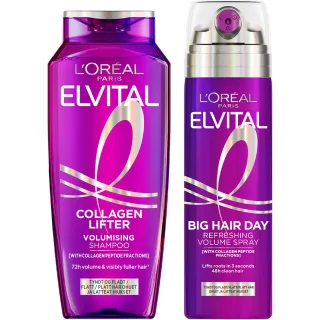 L'Oréal Paris Elvital Collagen Lifter Shampoo & Big Hair Day Refreshing Volume Spray