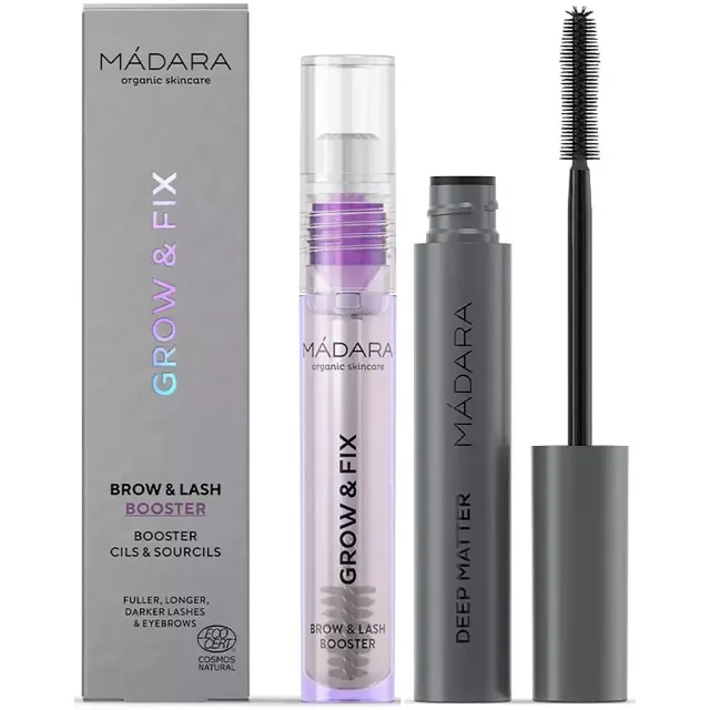 Mádara Bundle Grow & Fix Brow & Lash Booster & DEEP MATTER Bold Volume Mascara