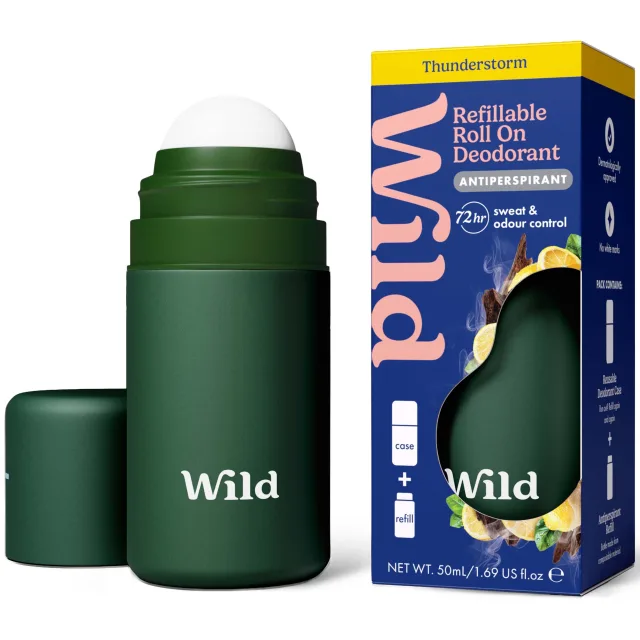 Wild Antiperspirant Roll On Forest Green Case Thunderstorm