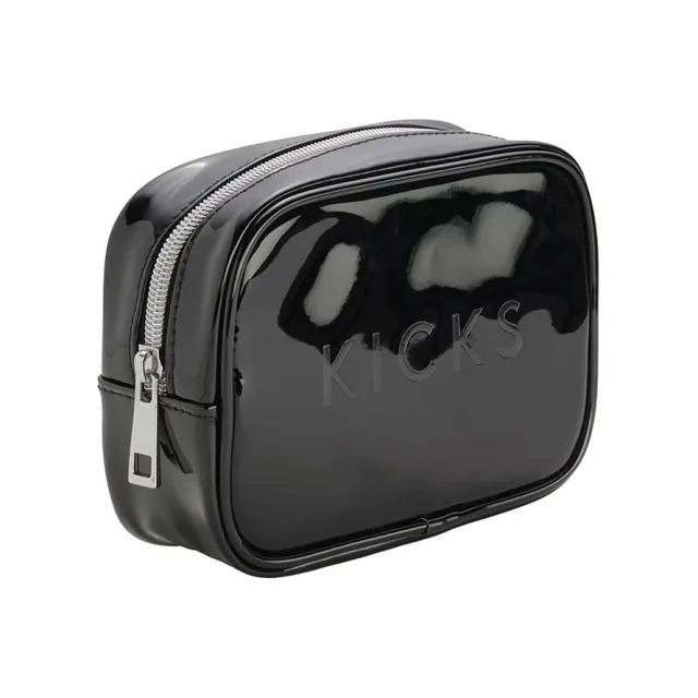 Kicks Beauty Small Boxy Make Up Bag Black