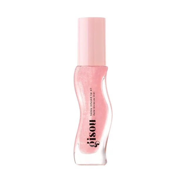 Gisou Honey Infused Lip Oil Clear pink shimmer