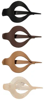 Hairlust Small Flat Droplet Claw Hair Clip - Coffee