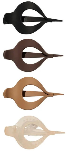Hairlust Small Flat Droplet Claw Hair Clip - Coffee