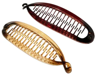 Hairlust Banana Hair Clip - Clear Brown/Amber