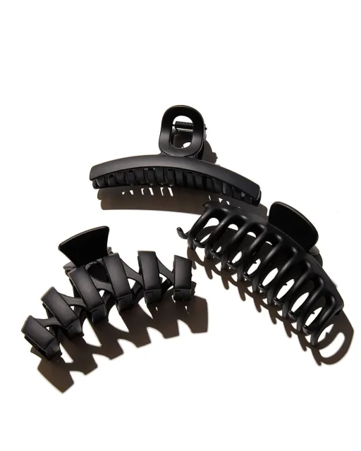 Hairlust Medium Bold Claw Hair Clips Black