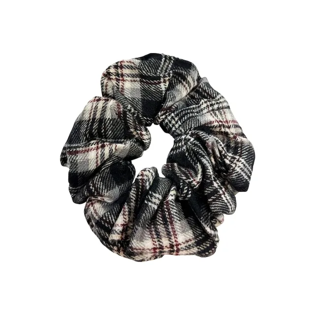 Pipol's Bazaar Tartan Scrunchy Black