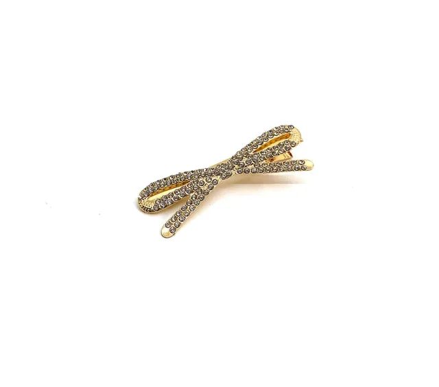 Pipol's Bazaar Glitter Snap Bow Thin Gold