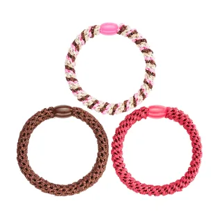 Kicks Beauty Woven Hairtie Brown Mix 3-P Brown Mix