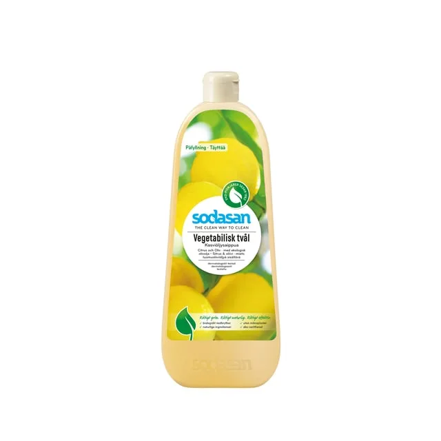 Sodasan Vegetabilisk Tvål Citrus & Oliv 1 liter · 1000 ml