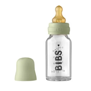 BIBS Baby Glass Bottle Complete Set Latex Sage