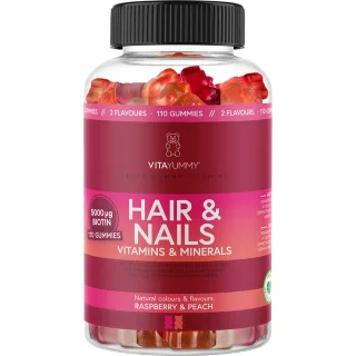 VitaYummy Hair & Nails Mix: Raspberry & Peach Tuggtabletter