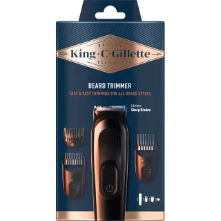 Gillette King C. Skäggtrimmer för män, sladdlös
