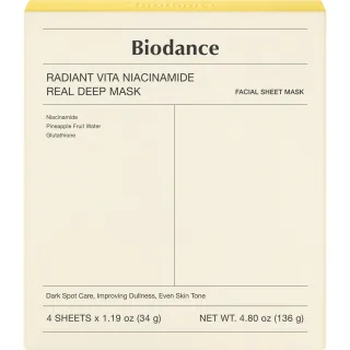 Biodance Radiant Vita Niacinamide Real Deep Mask 4-pack
