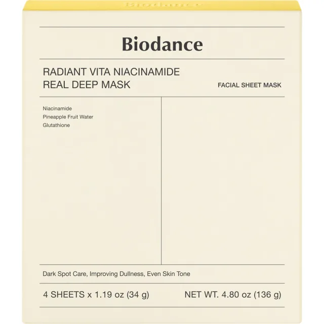 Biodance Radiant Vita Niacinamide Real Deep Mask 4-pack