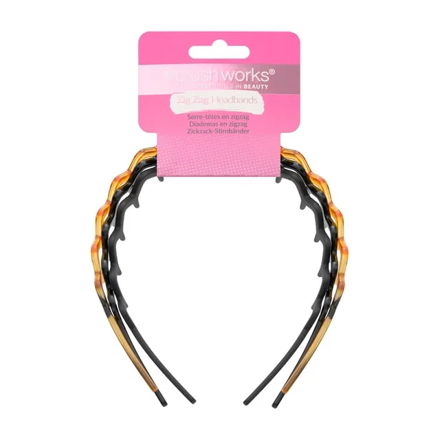 Brushworks Zig Zag Headband - 3-pack