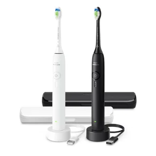 Philips Sonicare 3100 Series eltandborste 2-pack, Svart & Vit
