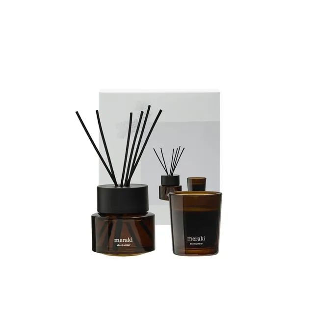 Meraki Gift box Silent Amber Diffusser + Scented Candle