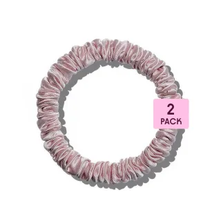 Poppie Scrunchie 100% Mulberry Silk Pink 2-pack