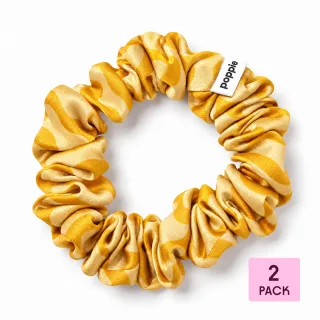 Poppie Scrunchie 100% Mulberry Silk Yellow M