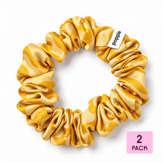 Poppie Scrunchie 100% Mulberry Silk Yellow M
