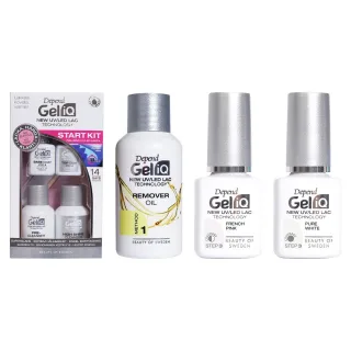 Depend Gel Manicure Starter Set Start Kit, Remover Oil, French Pink Pure White