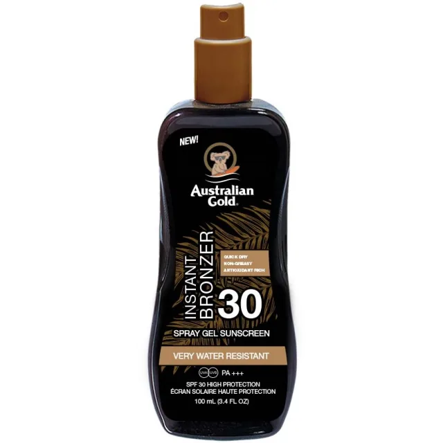 Australian Gold SPF 30 Spray Gel with Bronzer