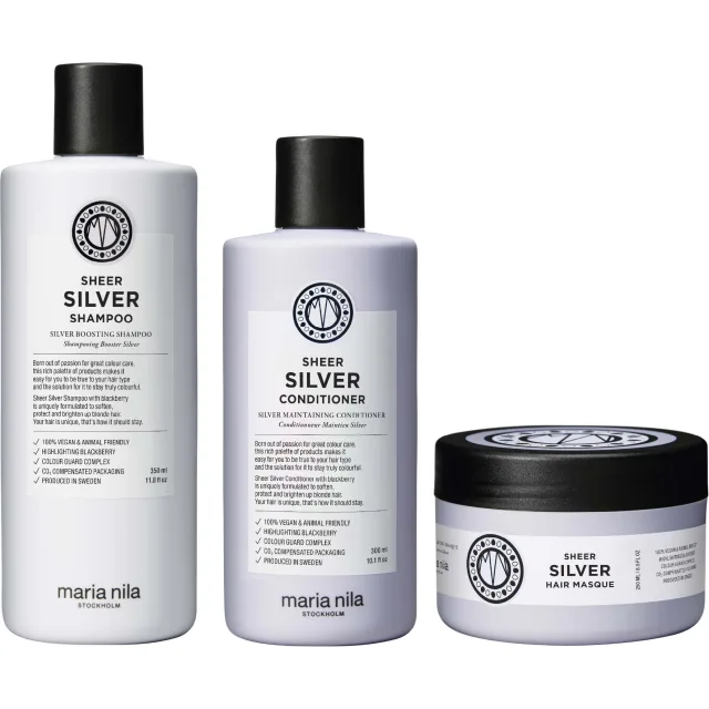 maria nila Sheer Silver Bundle Shampoo & Conditioner & Masque 350 ml