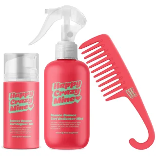 Happy Crazy Mine Bounce Bounce Curl Activator Mist & Curl Definer Gel & Curly Comb
