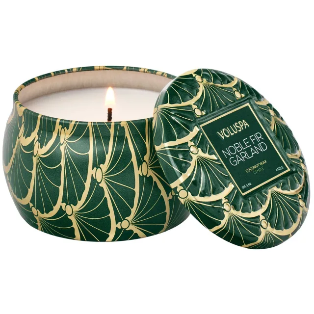 Voluspa Mini Tin Candle Noble Fir Garland
