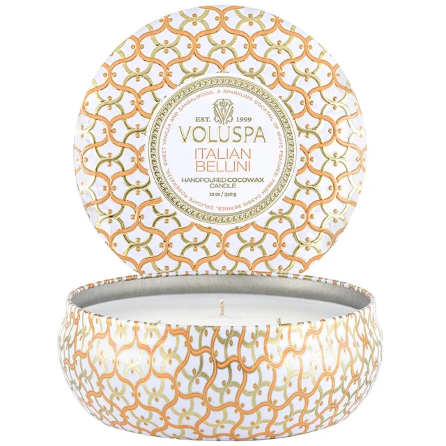 Voluspa 3-Wick Tin Candle Italian Bellini