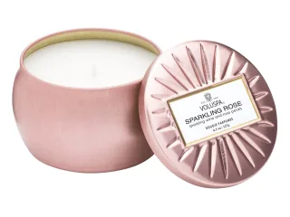 Voluspa Sparkling Rose Decorative Tin Candle