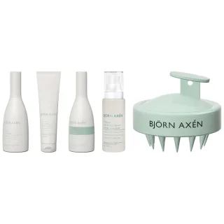 Björn Axén Complete Scalp Care Routine Shampoo Conditioner Scrub Serum Brush