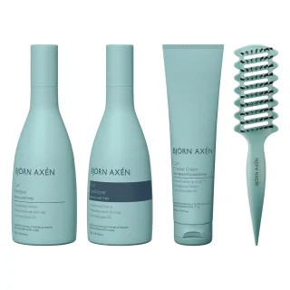 Björn Axén Curly Hair Essentials Set Shampoo Conditioner Cream Brush