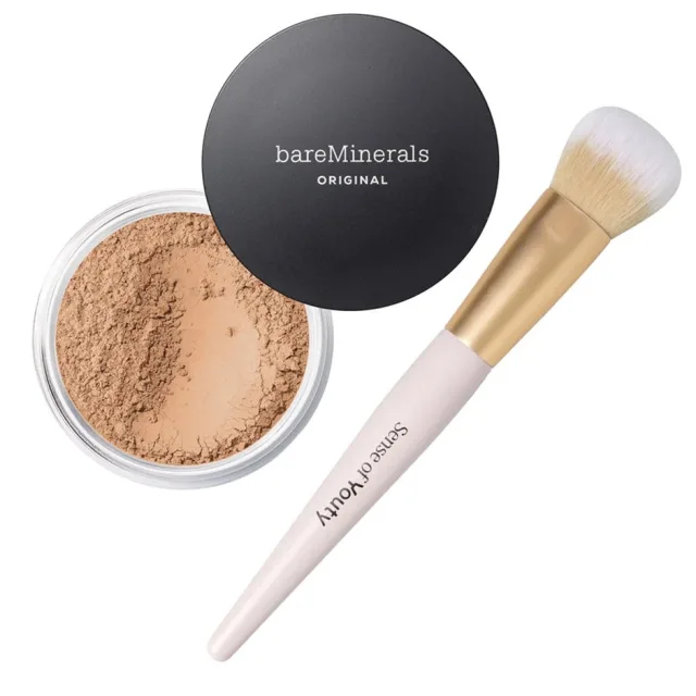 bareMinerals Foundation Medium Beige & SoY Foundation Brush